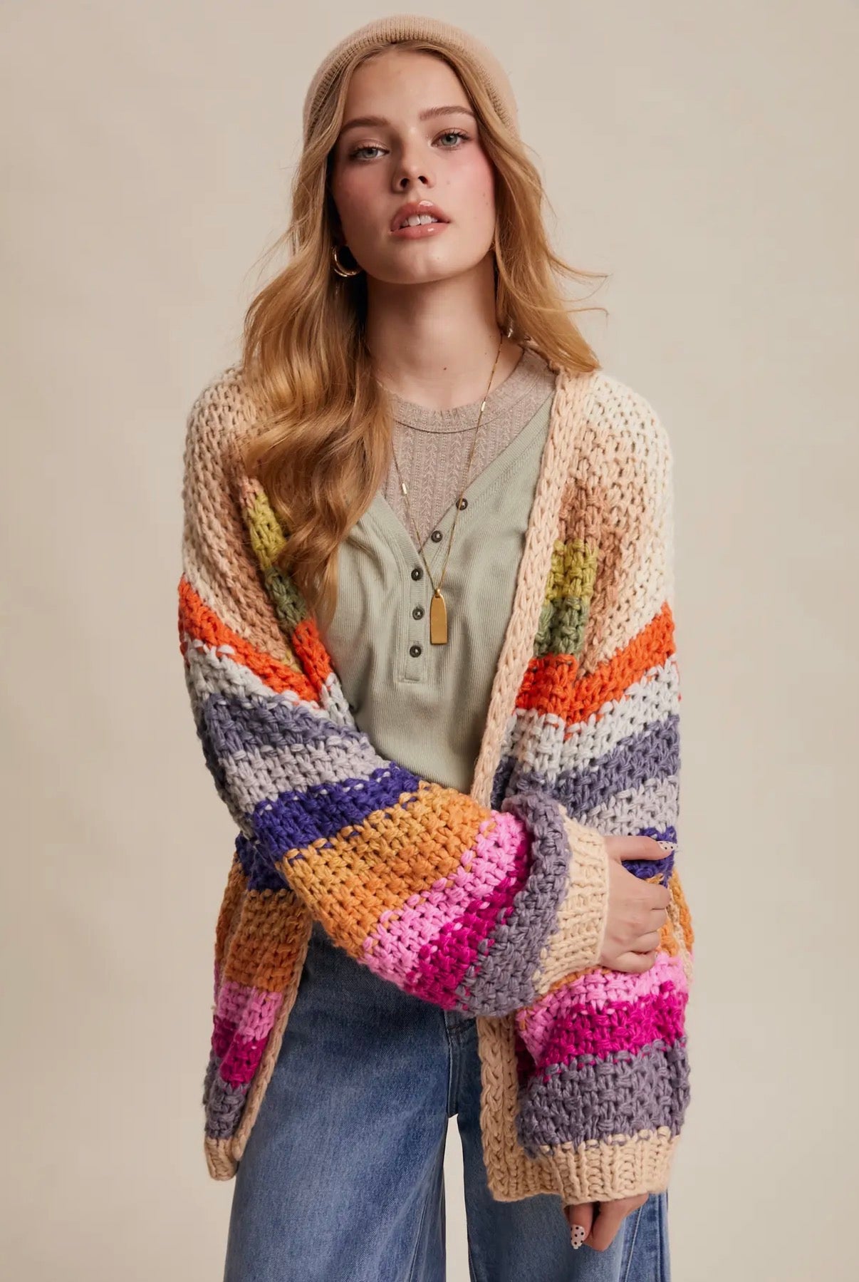 Rainbow Crochet Cardigan