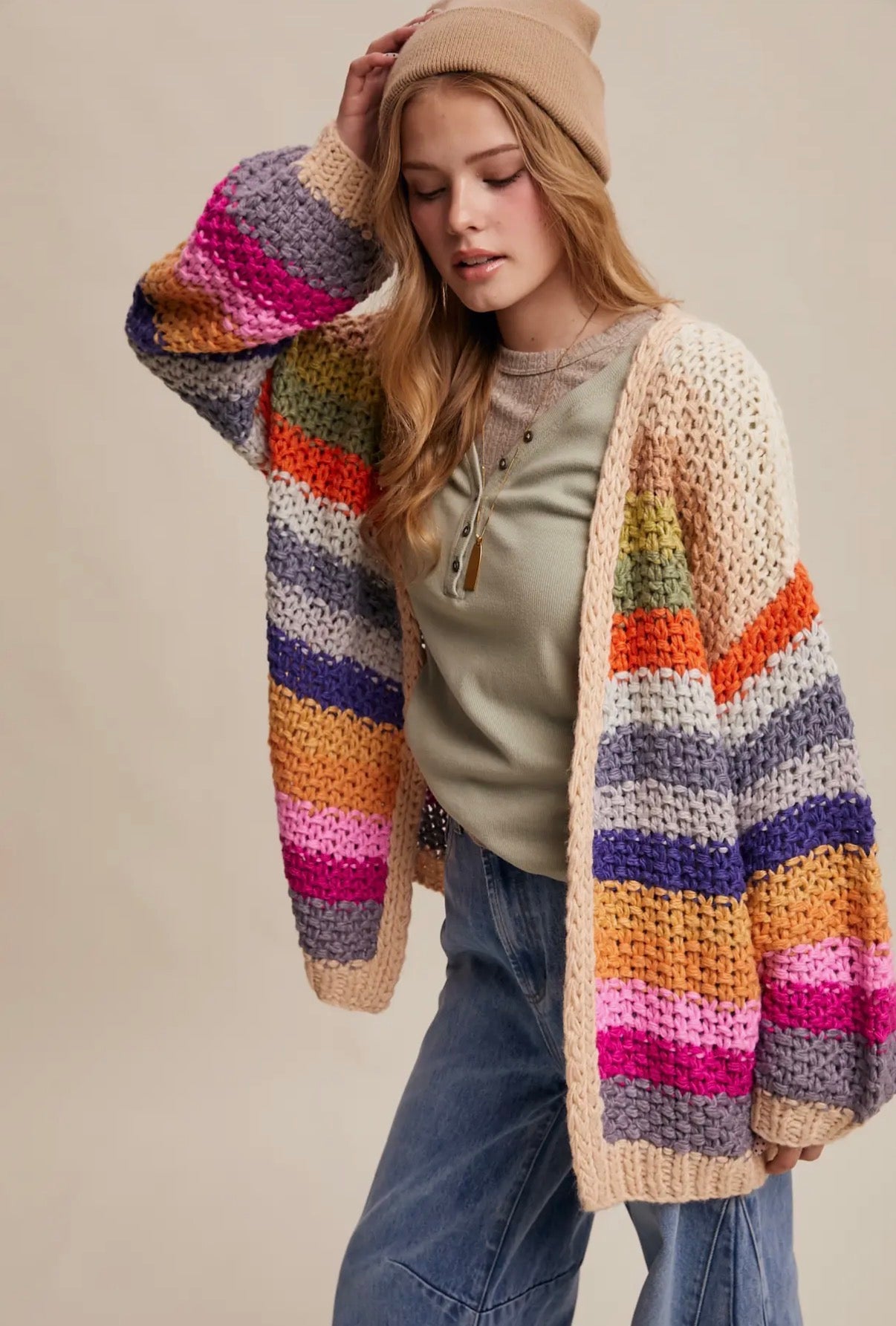 Rainbow Crochet Cardigan