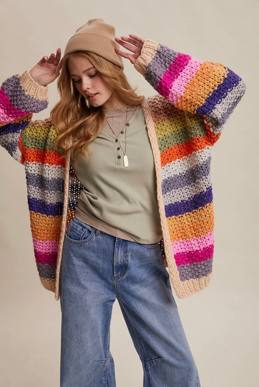 Rainbow Crochet Cardigan