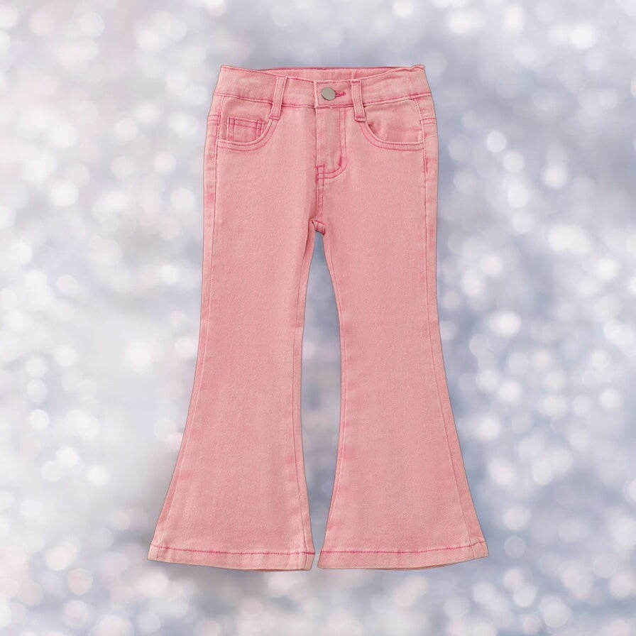 Pink flare denim