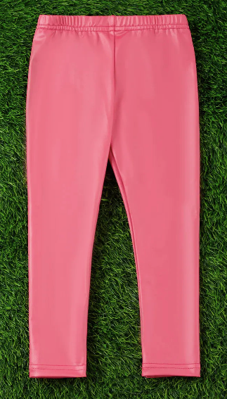 Hot Pink Faux Leather Leggings