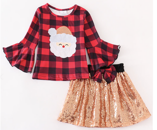 Sequin Santa Top/Skirt
