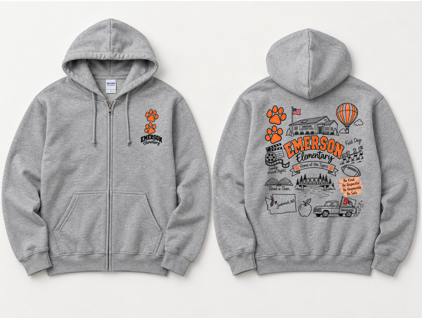 Emerson Elementary Spirit Zipup Hoodie