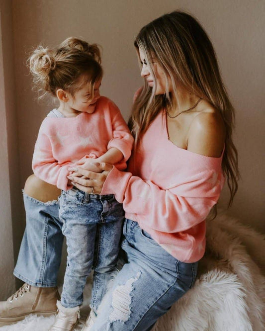 Mommy and Me Kyah Sweater - Hollywood Star Pink