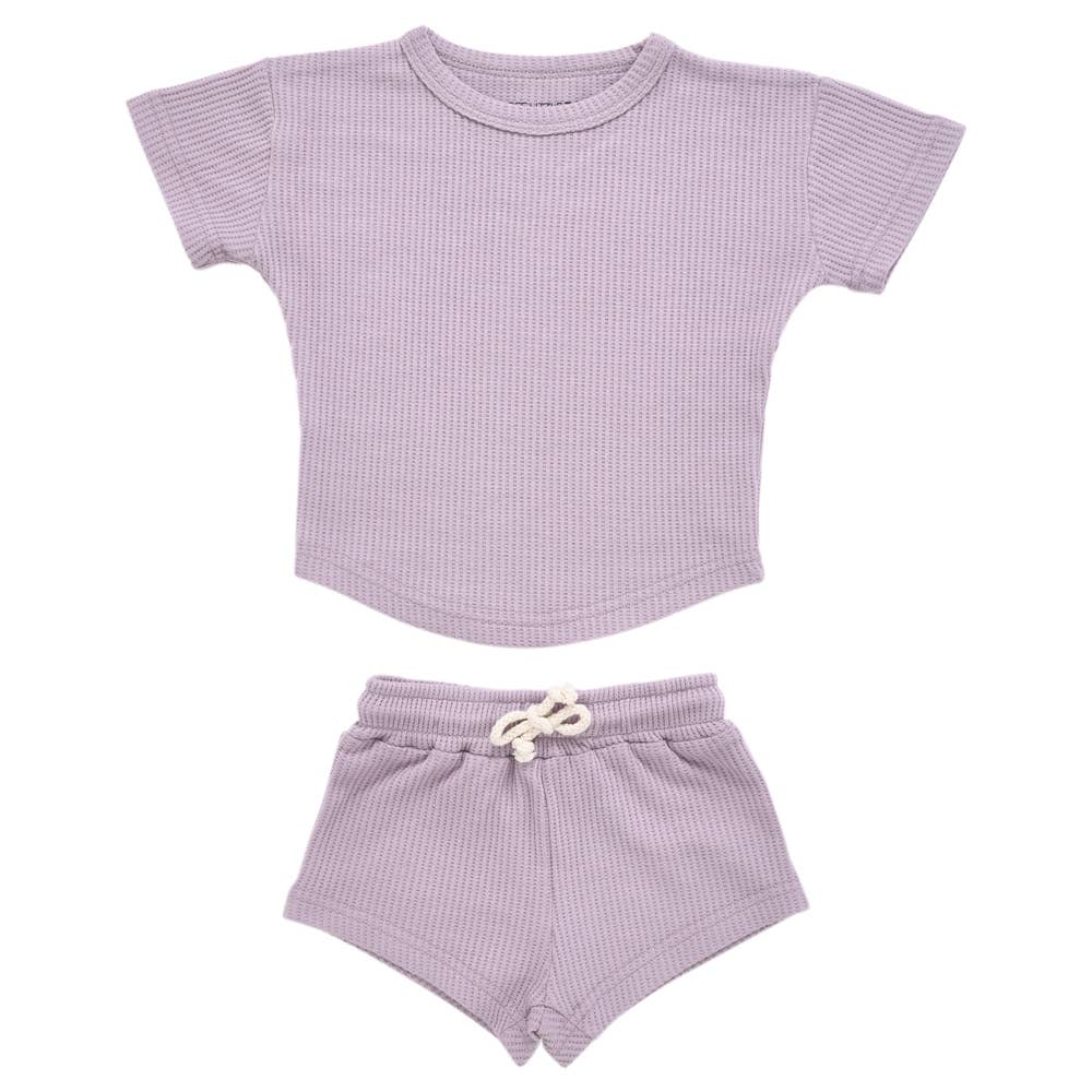Summer Waffle Toddler Top & Bottom Set In Wild Orchid