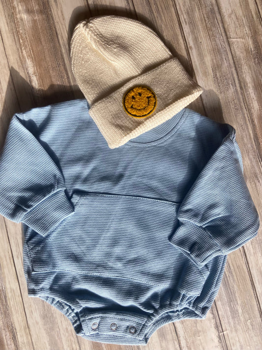 Waffle Sweatshirt Romper